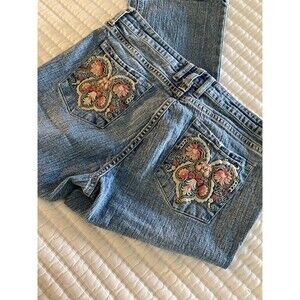 L.E.T. Life Energy Intelligence Capri Embroidered Women’s Jeans size 15